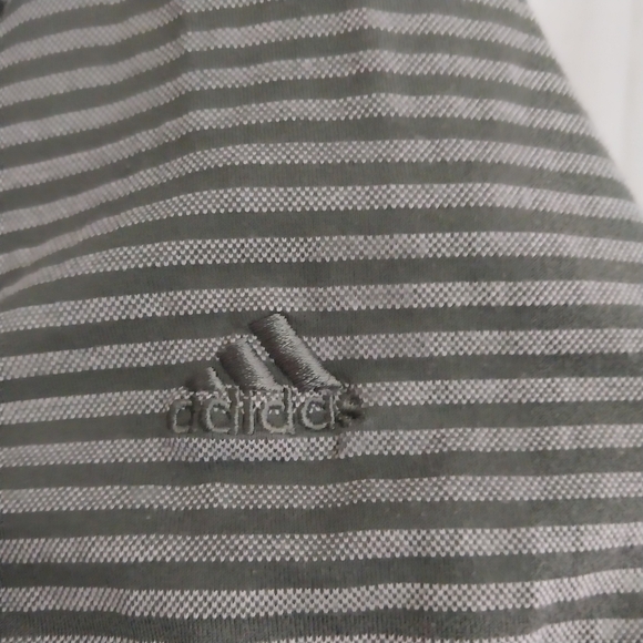 ADIDAS Polo Golf Shirt Men's Large Green Stripes 60s 2ply mercerized cotton - Picture 6 of 11